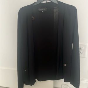 Black Cardigan - silver button on pocket.